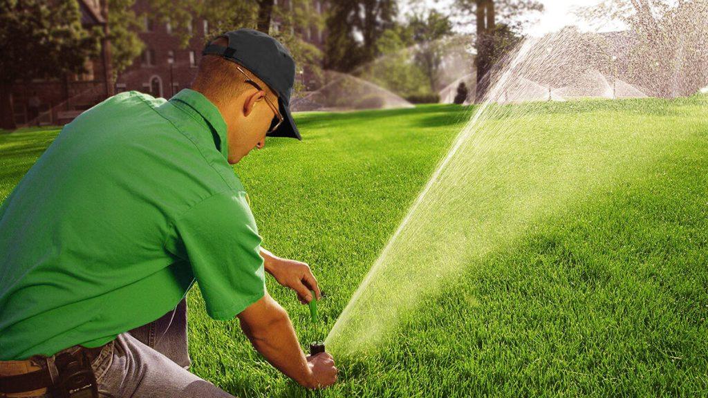 How does a lawn watering system work?