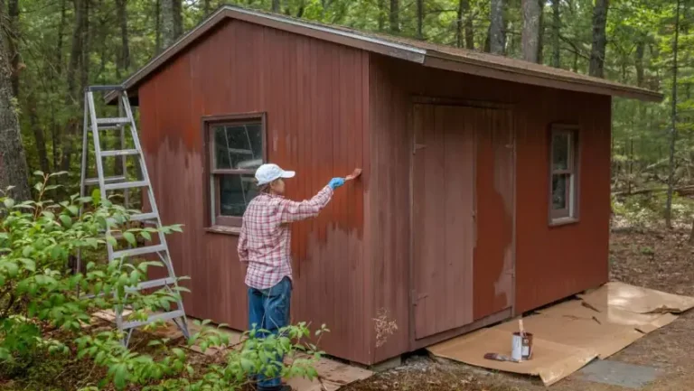 Painting a shed