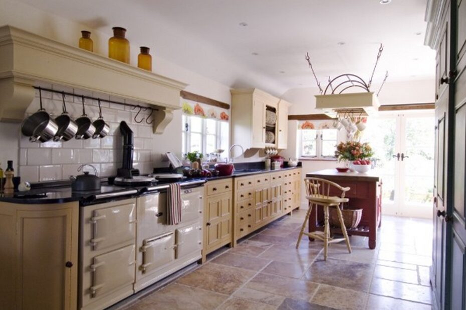 Designing a Country Kitchen with Aga and Open Shelving