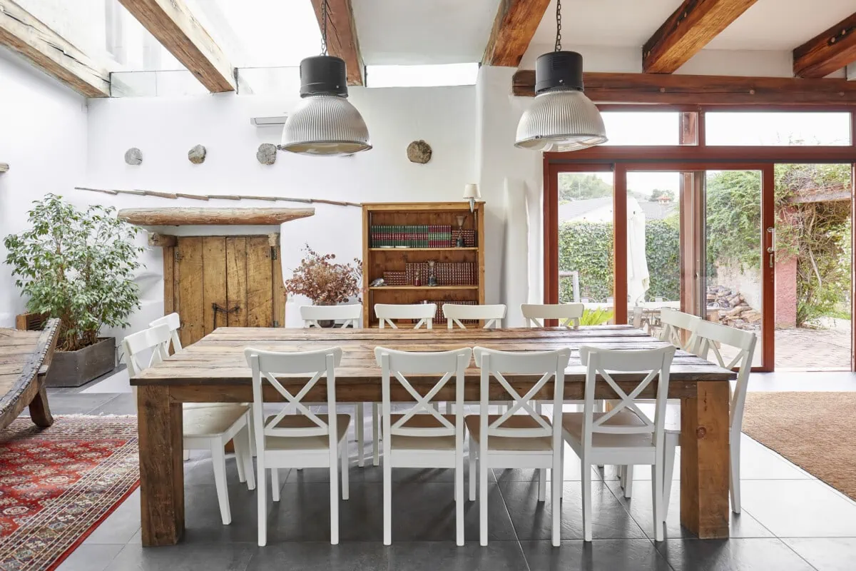 Modern Farmhouse Aesthetic Blending rustic charm with sleek lines.