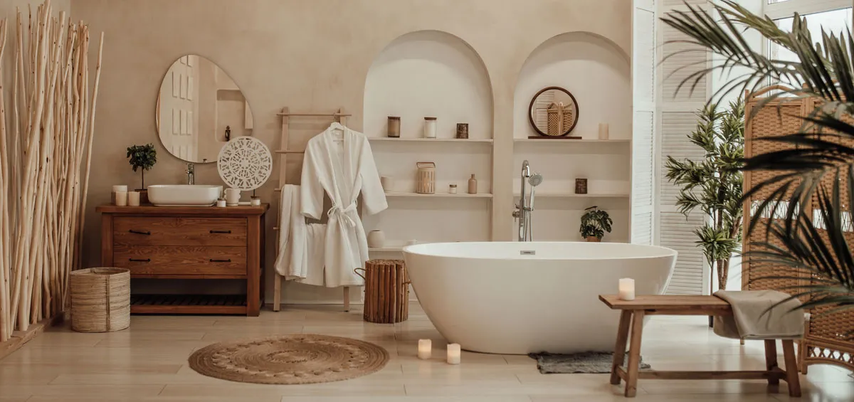 bathroom sanctuary creating a spa like feel in a standard suite.