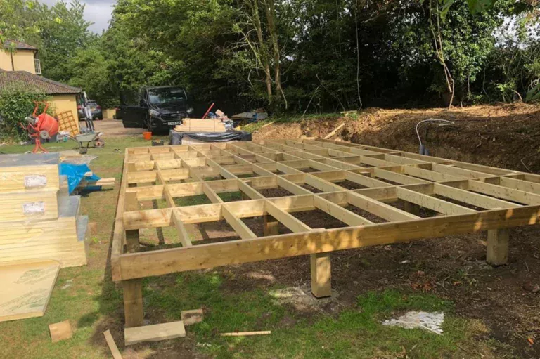 Log Cabin Base Preparation Concrete, Paving or Decking